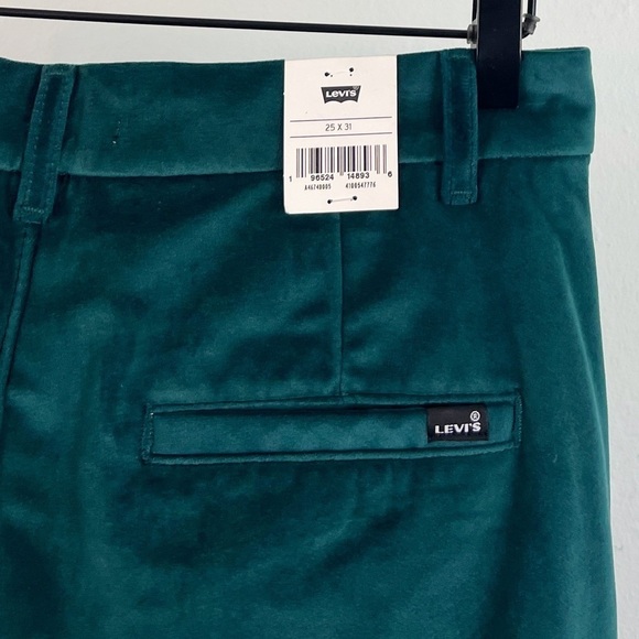 NWT Levi’s Baggy Velvet Trouser Pants in Dark Green - Picture 11 of 12